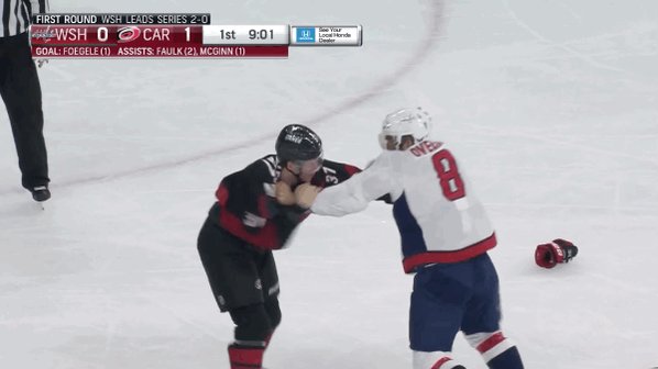 Alex Ovechkin knocks out Hurricanes' Andrei Svechnikov with punch to face