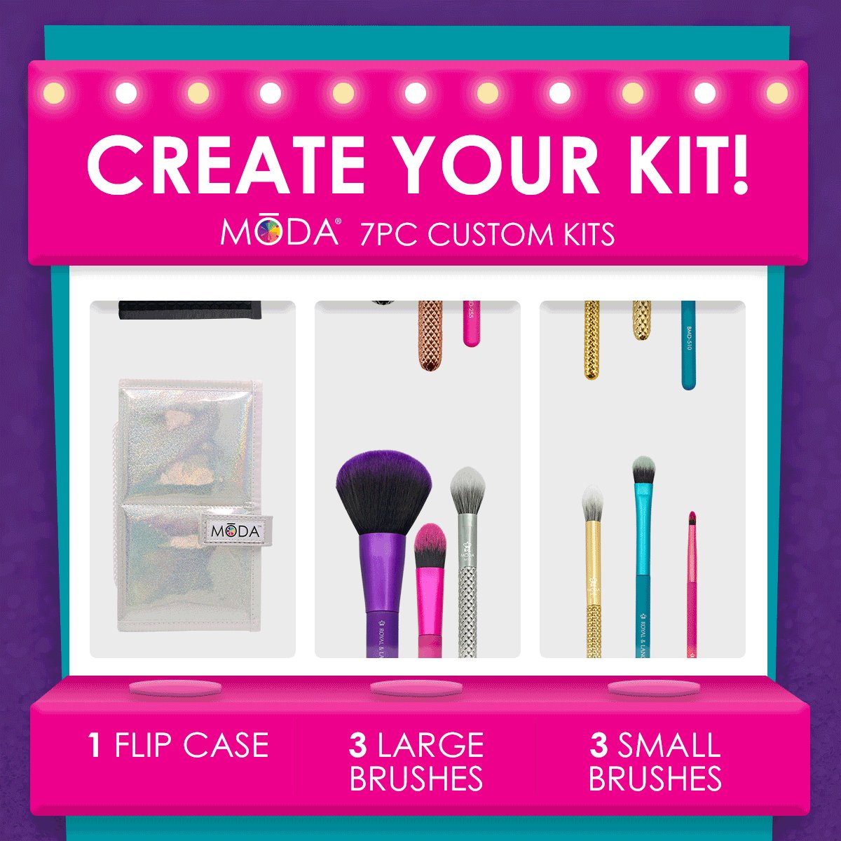 Craving a more personalized set of #beautifullybold brushes? We've got you covered with our MŌDA® Custom Kit - build a six piece set of your choice for only $29.99! 👉 Click the here to get started: http://bit.ly/2vakOuM
#ModaBrush #Vegan