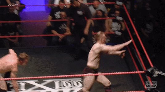 Constantin Special by @UNBESIEGBAR_ZAR on @BobbyGunz28 at #wXwTC in his hometown Dresden.The full event is available on #wXwNOW - https://www.wxwnow.com/en/events/wxw-true-colors-2019 …GIF by @MrLARIATO