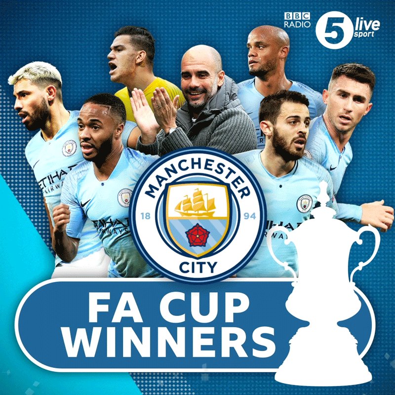 MANCHESTER CITY HAVE WON THE #FACUP!The first team to score six in an #FACupFinal since 1903 The first EVER English men's team to win the domestic treble.http://bbc.in/2VM3YBXΒ #FACupfinal