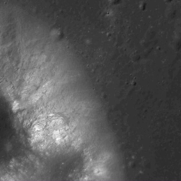 Enhance! Zooming in on an image of a mountain on the Moon called Mons