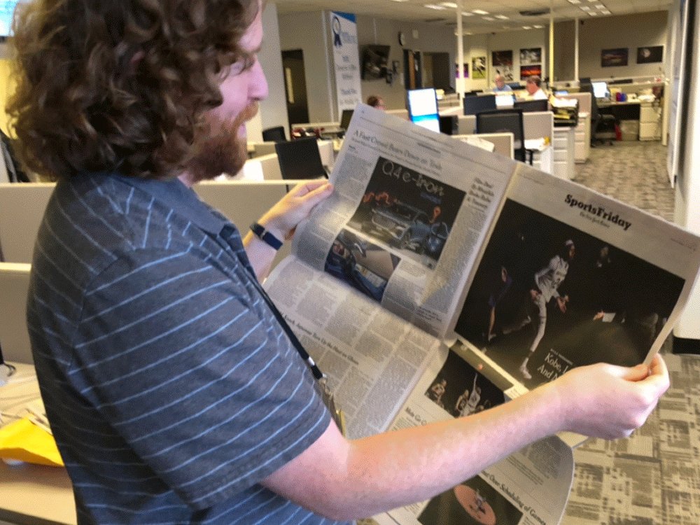 TMW your coworker sees his incredible @Arike_O photo in the @nytimes #partylikeajournalist @TheRobFranklin – at South Bend Tribune