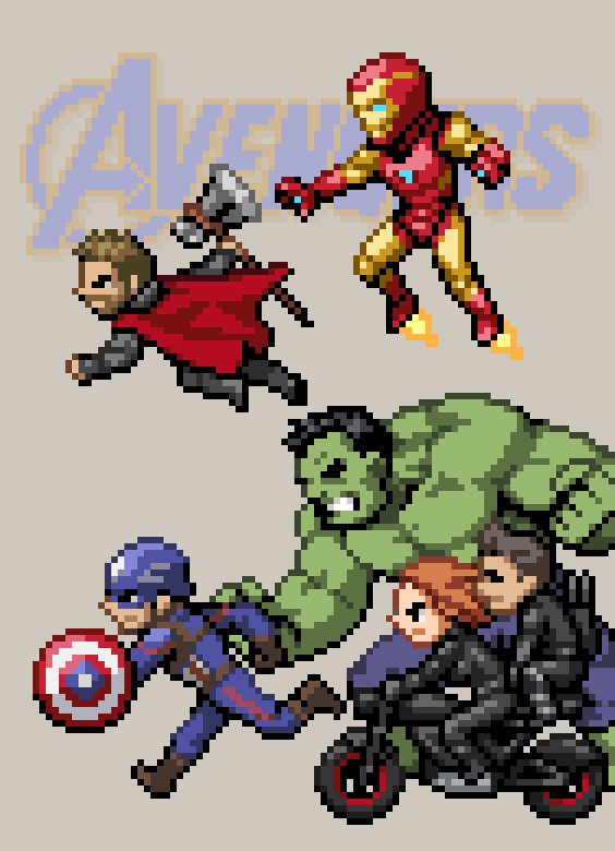 RT @hectNishi: Avengers+α！ たくさんネタを仕込みました。分かるかな！？ #アベンジャーズ #Avengers #マーベル...