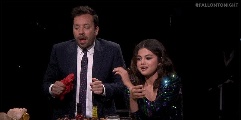 It’s time for the last dab! @SelenaGomez and Jimmy try a sauce that is 400x as spicy as a jalapeño! https://youtu.be/N4kvtt2T_6Y #FallonTonight