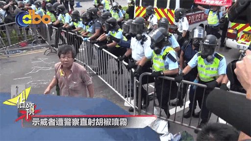 看看香港共匪的警察這出色的行為！
