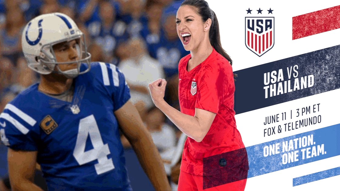 Indianapolis Colts (@Colts) on Twitter photo 2019-06-11 17:05:13 Almost time to do the thing. πͺ Good luck, @USWNT! #OneNationOneTeam Almost time to do the thing. πͺ Good luck, @USWNT! #OneNationOneTeam