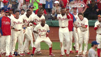 Jimmy Rollins’ pure positivity in the booth was much needed this series.
He still believes in our guys, and we should too. Love that man.
#RingTheBell #Phillies