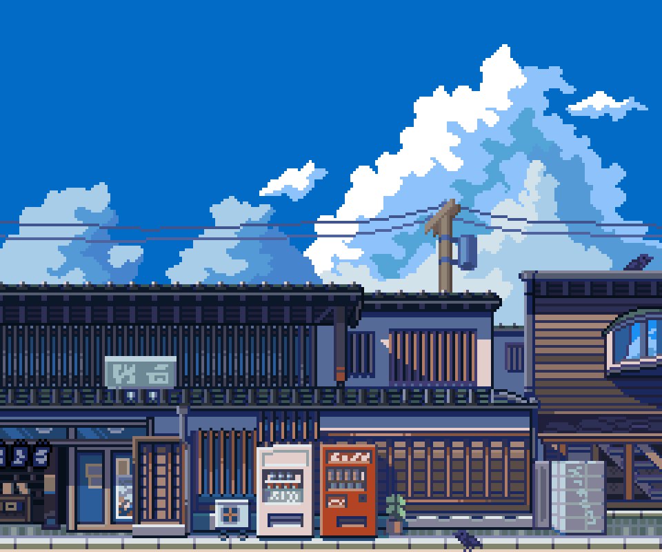 Kreum (ガティ・クラム) on Twitter: "Honmachi Asaichi Street #pixelart #ドット絵  https://t.co/JJ3VsSOmjo" / Twitter