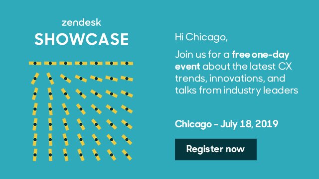 #ZendeskShowcase Chicago will feature stories from innovative brands like @RXBAR, @groomsmansuit, and @trane.Register for free and join us on July 18th: https://zdsk.co/ShowcaseChicago