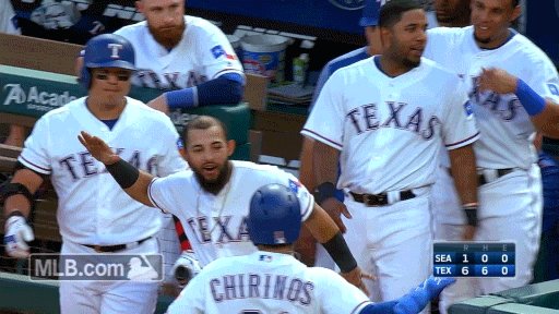 .@robinson28ch hits his 9th 💣 of the season! We extend our lead to 7-0 in the 4th! #Rangers7 https://t.co/S2voJXNSJ8