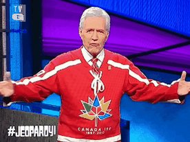 Happy 150th bday, Canada!   From all of us....and hockey jersey-wearin\ Alex Trebek
