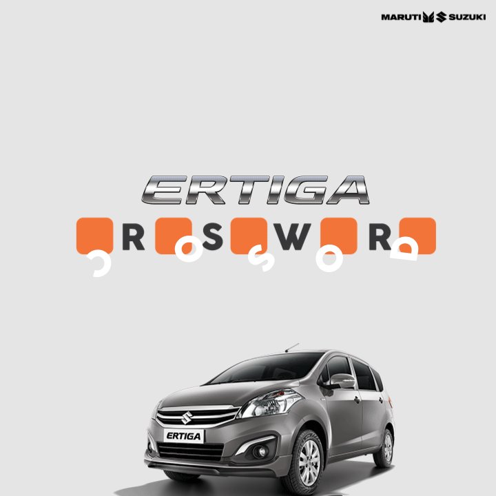Stuck in traffic? Throw out boredom & solve this crossword with Maruti Suzuki Ertiga. Reply with your answers! Hint: https://t.co/lBtXbRh30G https://t.co/rUVtRF7LUi