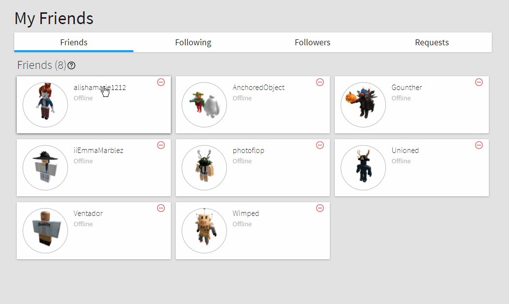 Roblox Friend Removal Button My Extensions