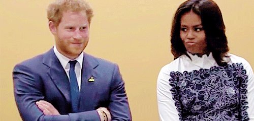Also all praise on a Monday to Michelle Obama. Who else sees how this Meghan Markle engagement REALLY went down...
Harry: Mrs. Obama, do you think I should marry a black woman?
Michelle: