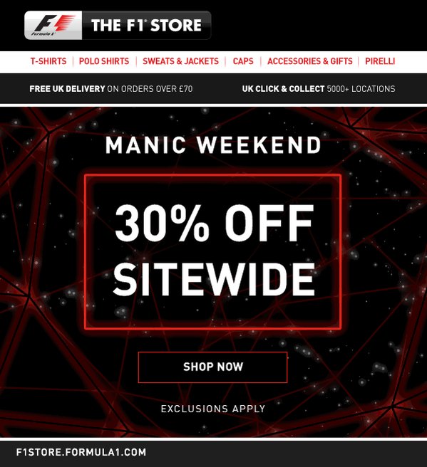 Formula 1 on Twitter "30 OFF AT THE F1 STORE* There's still time to
