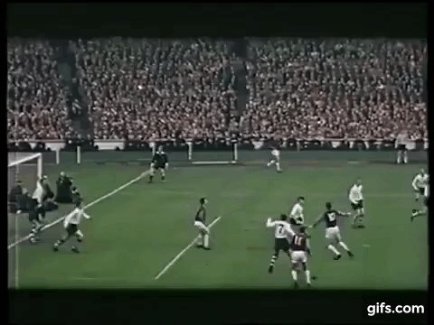 Happy birthday Geoff Hurst! 

Here he is squeaking one past Preston in the \64 FA Cup Final. 