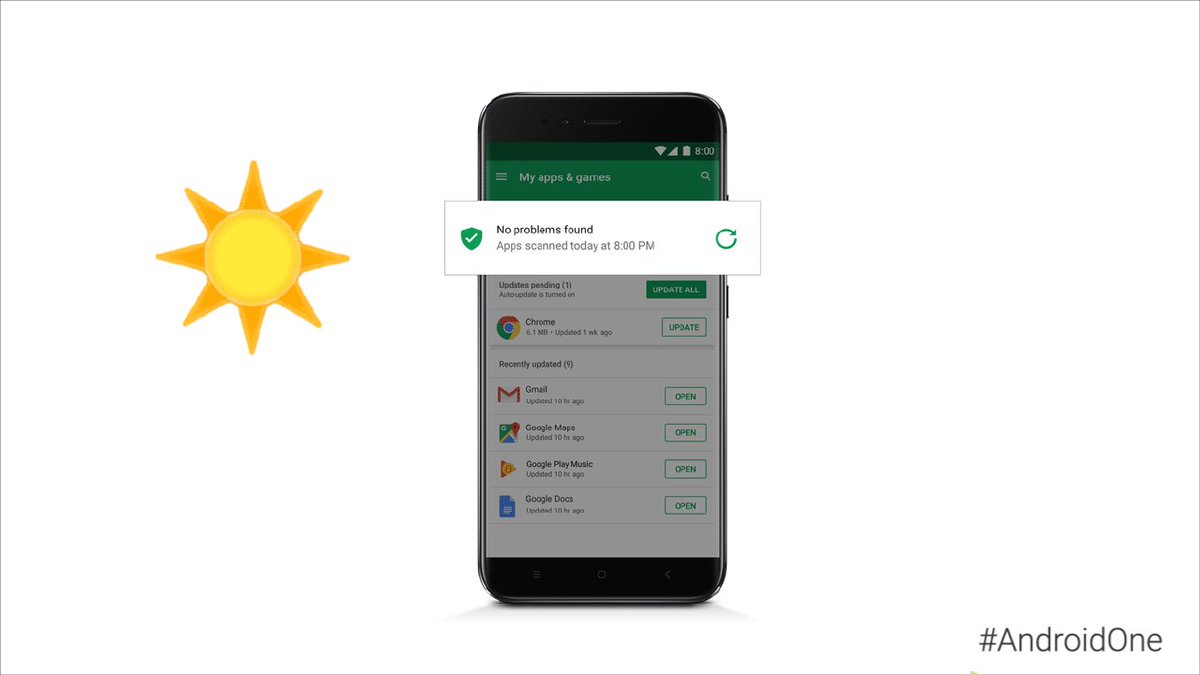 Android (@Android) on Twitter photo 2018-02-07 14:00:07 Rest easy with #AndroidOne. Enjoy protection from sunup to sundown with regular security updates and Google Play Protect built in: goo.gl/DTy9bF Rest easy with #AndroidOne. Enjoy protection from sunup to sundown with regular security updates and Google Play Protect built in: goo.gl/DTy9bF