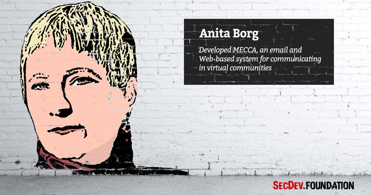 Remembering Anita Borg - internet pioneer and champion of women in technology #sheinspiresme #PressforProgress #womensday #cyberwomen2018 https://secdev-foundation.org/cyber-women-2018/ …