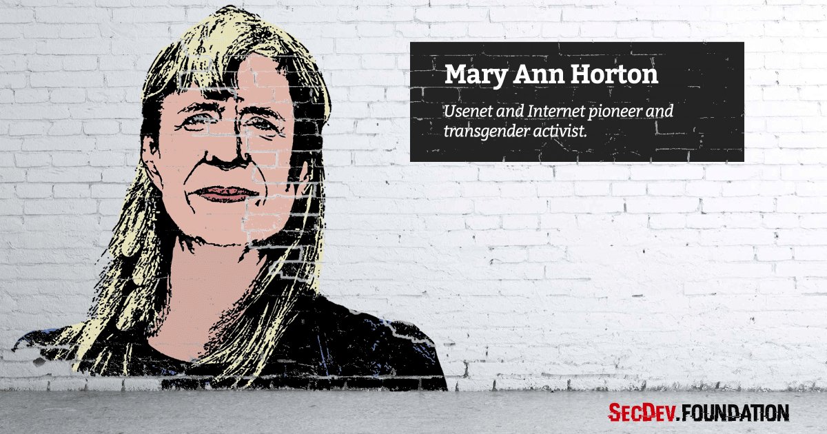 Mary Ann Horton - Usenet and Internet pioneer and transgender activist #sheinspiresme #PressforProgress #womensday #cyberwomen2018 https://secdev-foundation.org/cyber-women-2018/ …