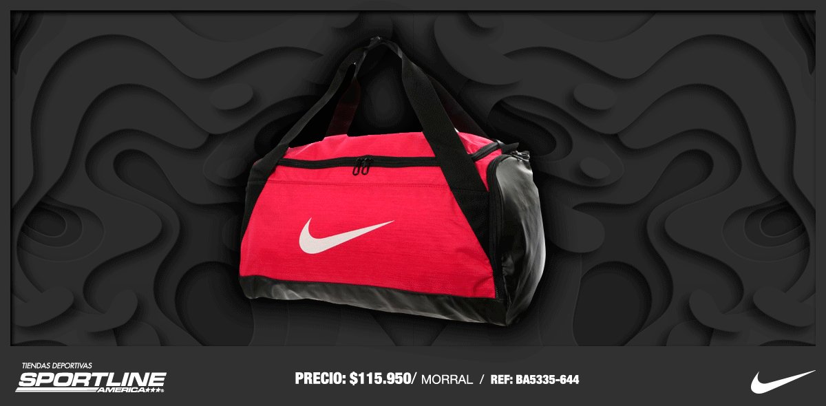 Analista Soledad Restricción SportLine Colombia on Twitter: "Este morral #Nike es resistente al agua y  mantiene tus implementos deportivos secos, es amplio en su compartimento  principal y brinda almacenamiento versátil. Consíguelo en nuestras tiendas  #SportlineAmérica.