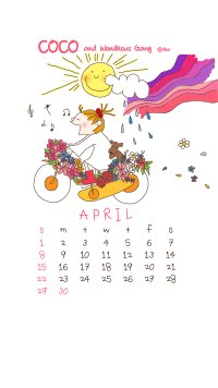 プレイトイズ 公式 No Twitter 配信のお知らせ Cocoちゃんの4月カレンダーつきライブ壁紙 絵柄はランダムで変わる2種 お花と ココちゃん Android ライブ壁紙 T Co Uggmvel4iz Cocoちゃん カレンダー
