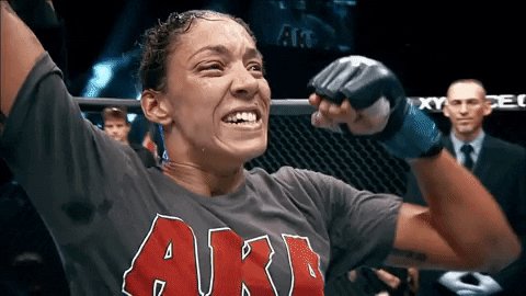 Germaine de Randamie (@IronLadyMMA) means business. She drops Aspen Ladd with her first punch thrown, forcing the referee to step in. Since losing to Amanda Nunes, de Randamie has gone 5-0 with three finishes. Rematch? #UFCSacramento #UFConESPN