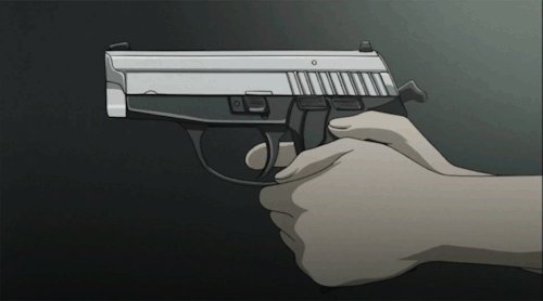 Anime girl gun gif