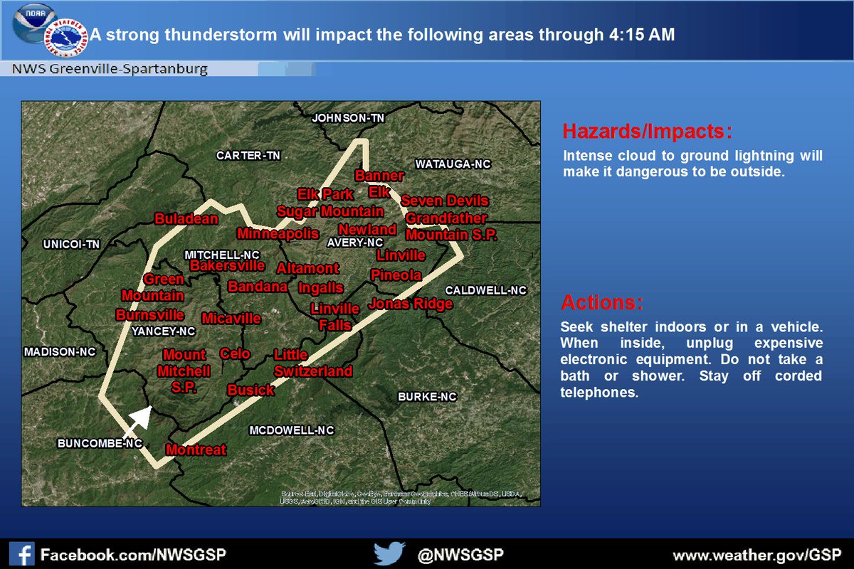 Nws Gsp On Twitter A Strong Thunderstorm Will Impact The