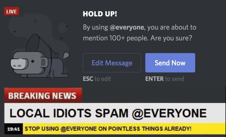 Discord Everyone Now Tells You To Relax When Sending To 30 People Desktop Only Rn