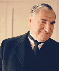 Happy Birthday, Jim Carter, who must be allowed to sit while he eats his cake. 