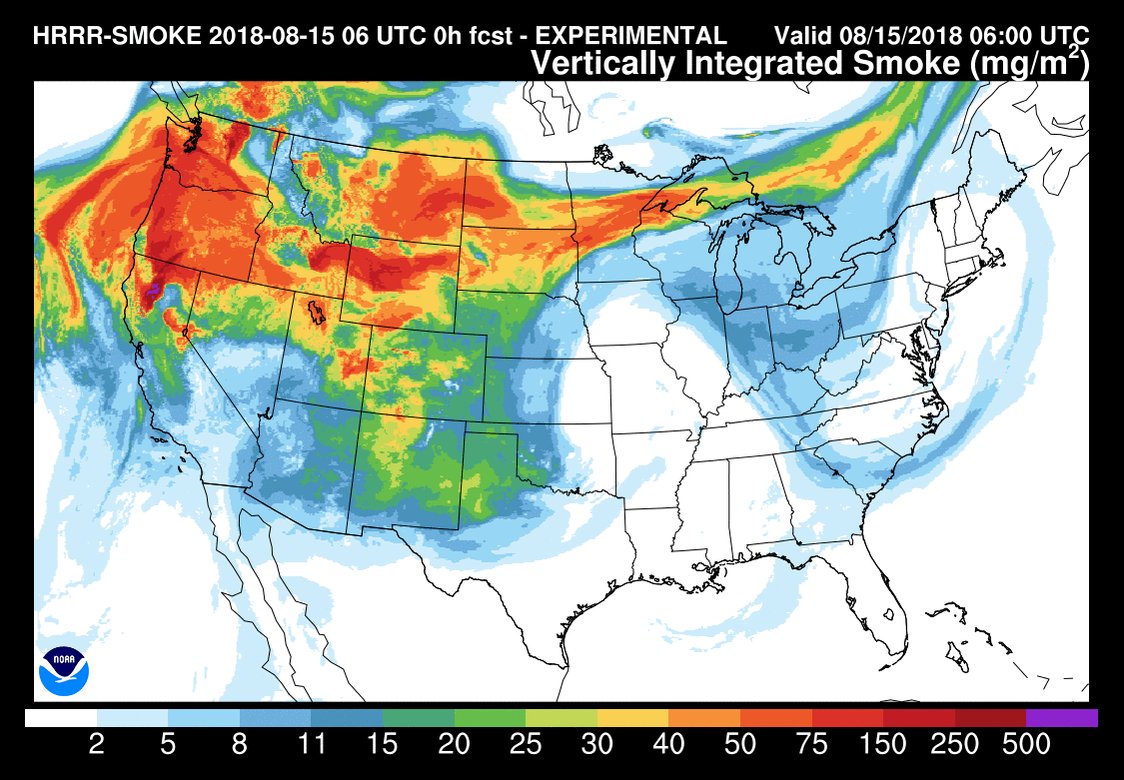 Us Smoke Map Noaa Noaa Satellites Twitter પર: "Wildfire Smoke Can Spread Thousands Of Miles  From Its Source - Seen Here Last Week. A Combination Of Powerful New @Noaa  Satellite Sensors And Advanced Weather Models Are