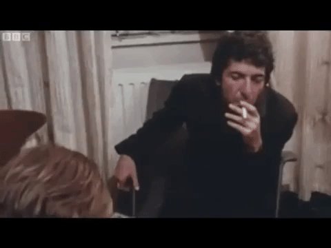 A sip of wine, a cigarette,
And then it s time to go... 

Happy birthday, Leonard Cohen 