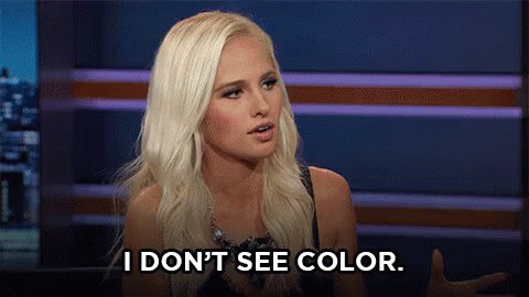 see, again w the “I don’t see color”. time to tell tinky that the *color she of coarse sees is actually the absence of color. tragically not absent, that proudly preferred shade of not-a-color, called KKKKitchen can be found national-list-ly at any Olympic 1936 paint store