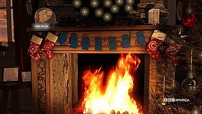 Yes, this is a Dr. Who-themed Yule Log video.
Yes, your holiday party needs this: https://youtu.be/hLwpkN-iRNI .