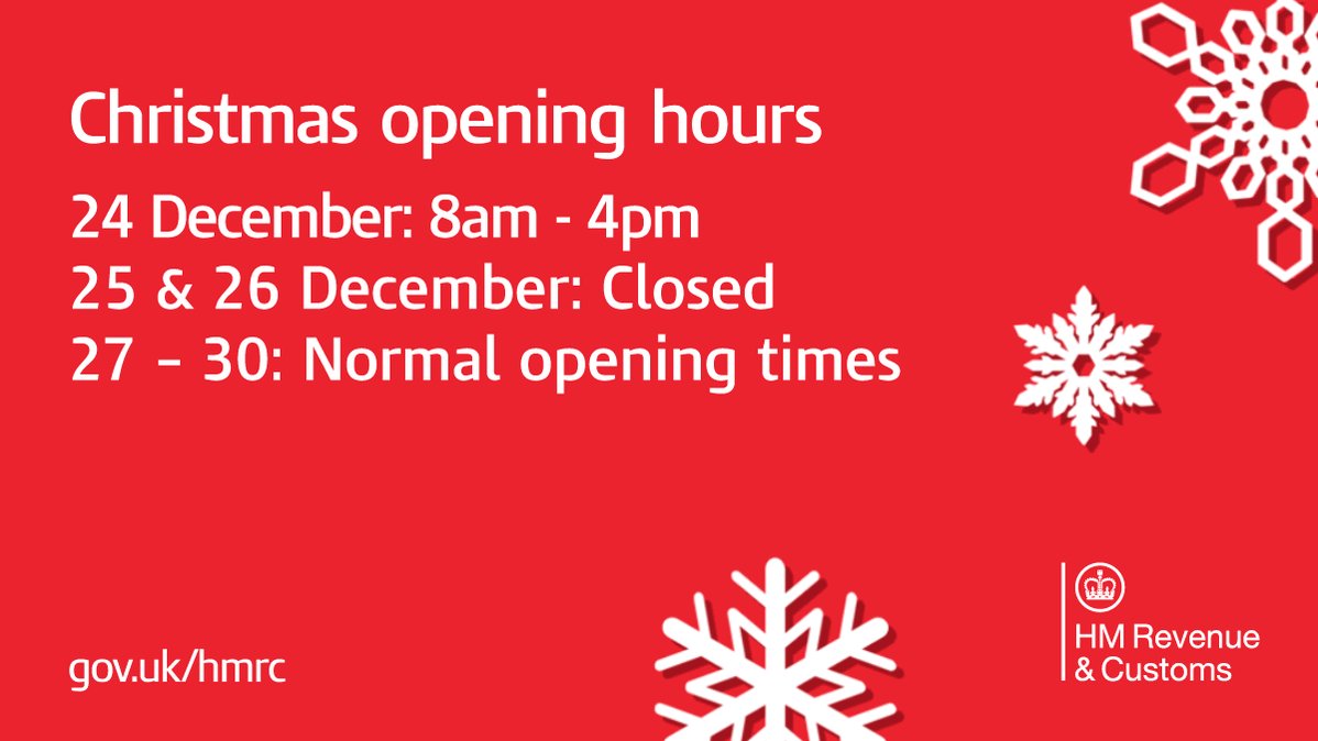 opening times of hm revenue and customs