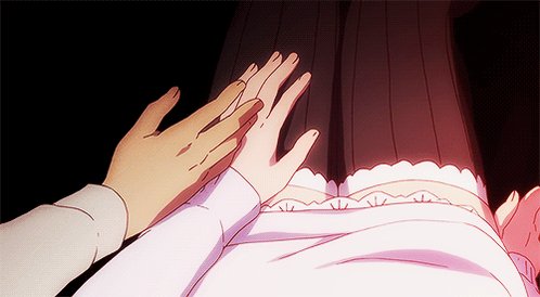 Anime hand holding gif
