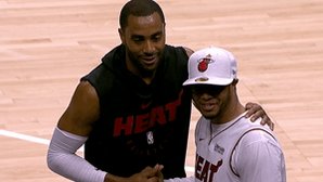 Wayne Ellington takes a picture with a @MiamiHEAT fan in Atlanta! #ThisIsWhyWePlay