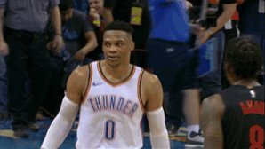 #RussellWestbrook (21p/14r/11a) and #PaulGeorge (47p/12r/10a) are the first teammates in @NBAHistory to each have a 20-point triple-double in the same game, regular season or playoffs. #ThunderUp