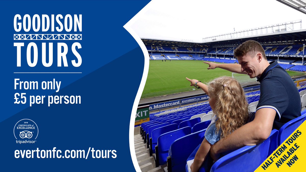🏟 | February half-term stadium tours available now from just £5!
BOOK NOW ➡️ http://bit.ly/GoodisonTours