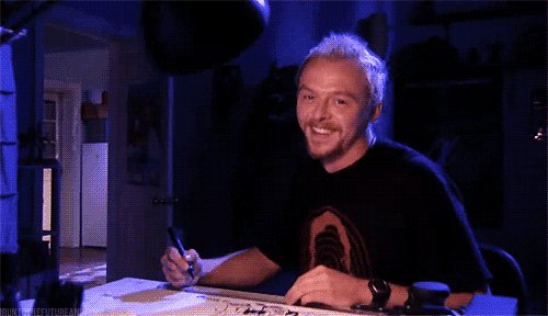 Happy 49th birthday to Simon Pegg.

P.S thank you for the shot that led to this GIF. 