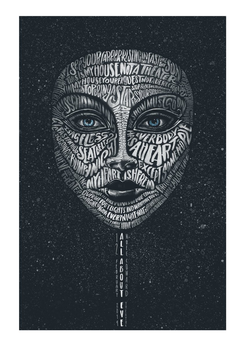 I was asked to create special gifts for the cast and crew of @SFP_London production of @AllAboutEvePlay including @GillianA & @lilyjamesonline I made a theatre mask of quotes from the show. There's always someone waiting to take your spotlight #illustration #handlettering #mask