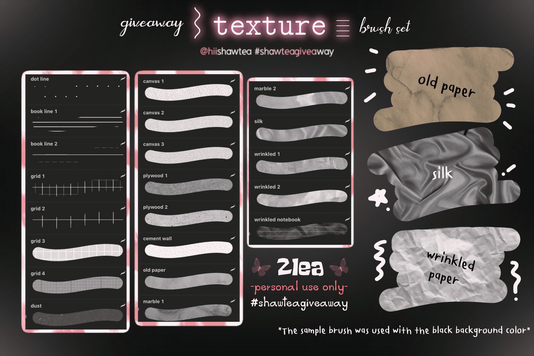 ̎ shawtytea 🗯˳˙ on Twitter "𓊔 pls rt b4use giveaway Procreate brush