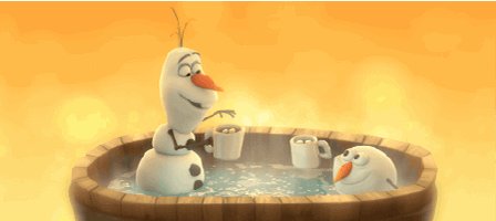 Olaf In Hot Tub GIF