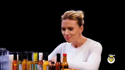 Scarlett Johansson Wings GIF by First We Feast: Hot Ones