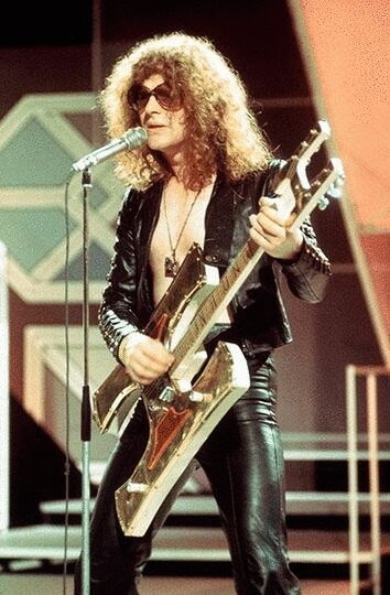   Happy Birthday to Ian Hunter
pictured here, with his famous H guitar 