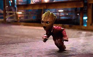 Fearless Baby Groot GIF