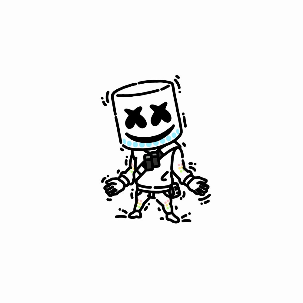 マイダスオ マシュメロちゃん Marshmello Fortniteart フォートナイトイラスト マイダスオタッチ