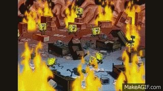 Spongebob Burning GIF