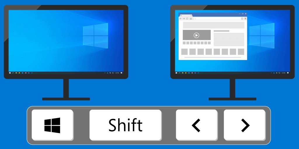 Using Keyboard Shortcuts in Windows to Move a Window to Another Monitor: