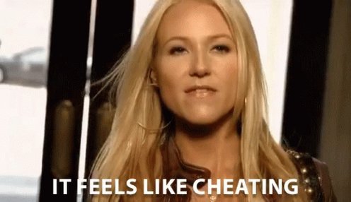 Jewel sings, "It feels like cheating"